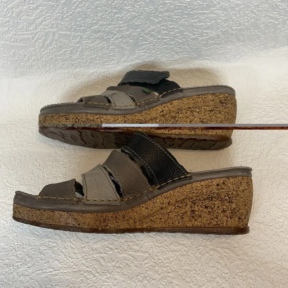 El‎ Naturalista Women's Leather Strappy Slide Sandals Boho Retro 40/9,5